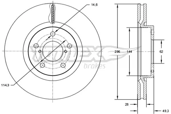 Disque de frein TOMEX Brakes TX 72-94