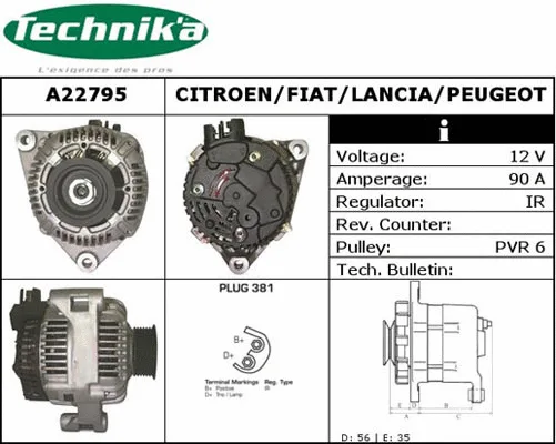 Alternateur Technika A22795