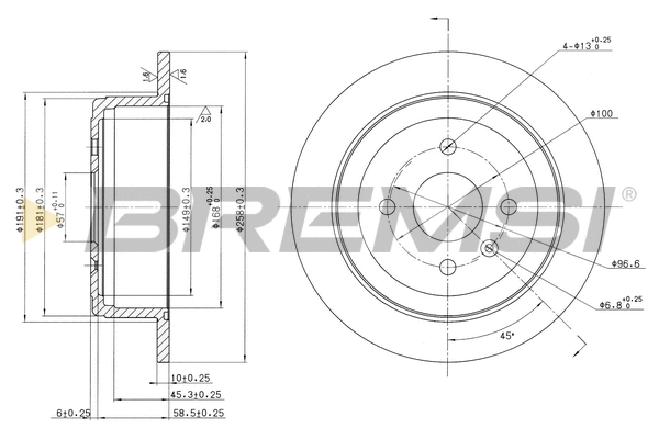 Disque de frein BREMSI CD7187S