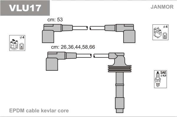 Kit de câbles d'allumage JANMOR VLU17