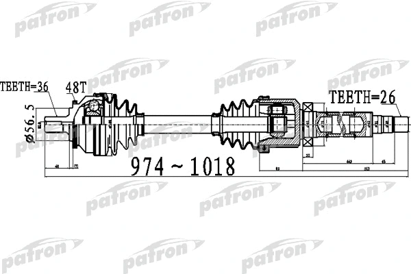 Arbre de transmission PATRON PDS0536