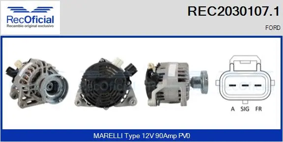 Alternateur RECOFICIAL REC2030107.1
