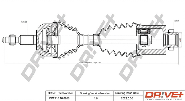 Arbre de transmission Dr!ve+ DP2110.10.0968