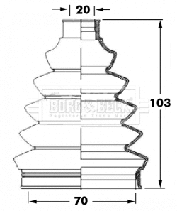 Jeu de joints-soufflets, arbre de commande BORG & BECK BCB6047