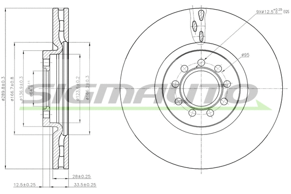Disque de frein SIGMAUTO DB0317V
