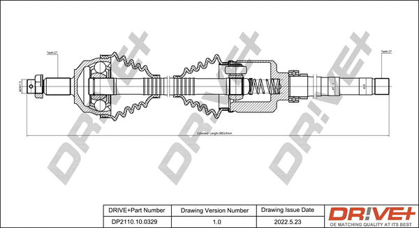 Arbre de transmission Dr!ve+ DP2110.10.0329
