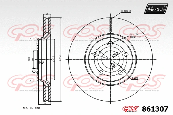 Disque de frein MAXTECH 861307