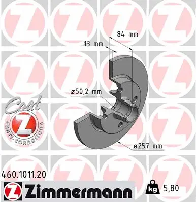 Disque de frein ZIMMERMANN 460.1011.20
