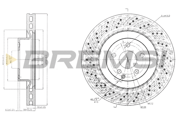 Disque de frein BREMSI CD7639V