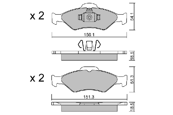 Kit de plaquettes de frein, frein à disque AISIN BPFO-1012
