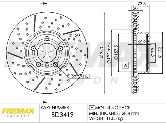 Disque de frein FREMAX BD-3419