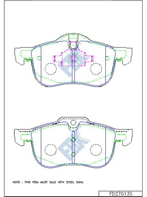 Kit de plaquettes de frein, frein à disque FBK FD27013S