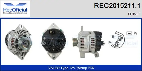 Alternateur RECOFICIAL REC2015211.1