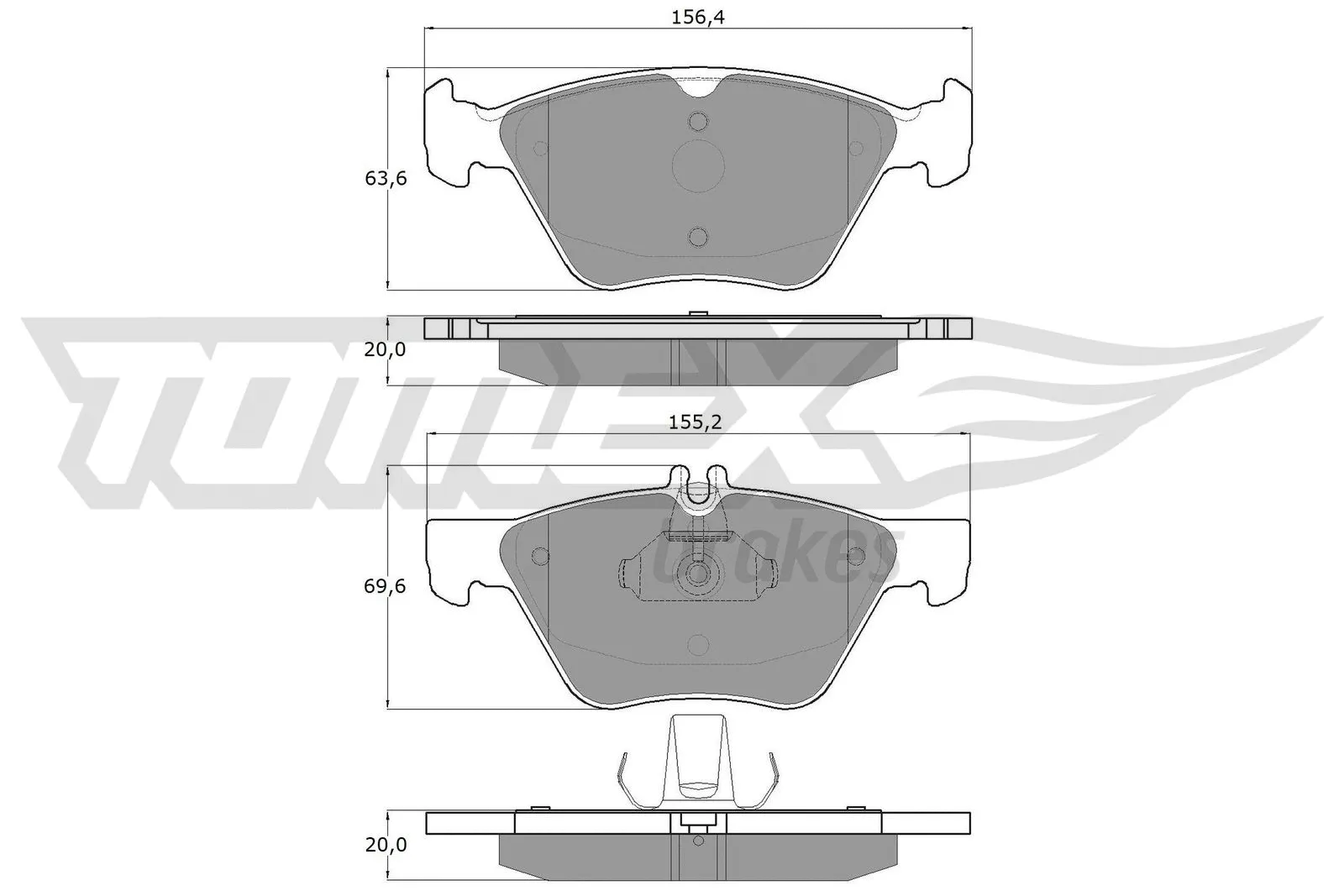 Kit de plaquettes de frein, frein à disque TOMEX Brakes TX 12-82