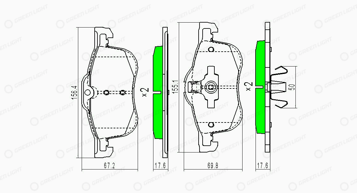 Kit de plaquettes de frein, frein à disque Automotive Adriado GLBP0392