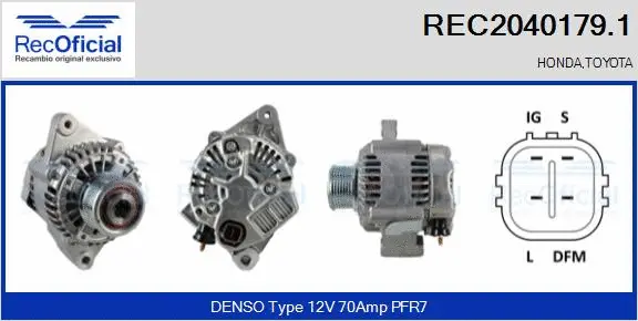Alternateur RECOFICIAL REC2040179.1