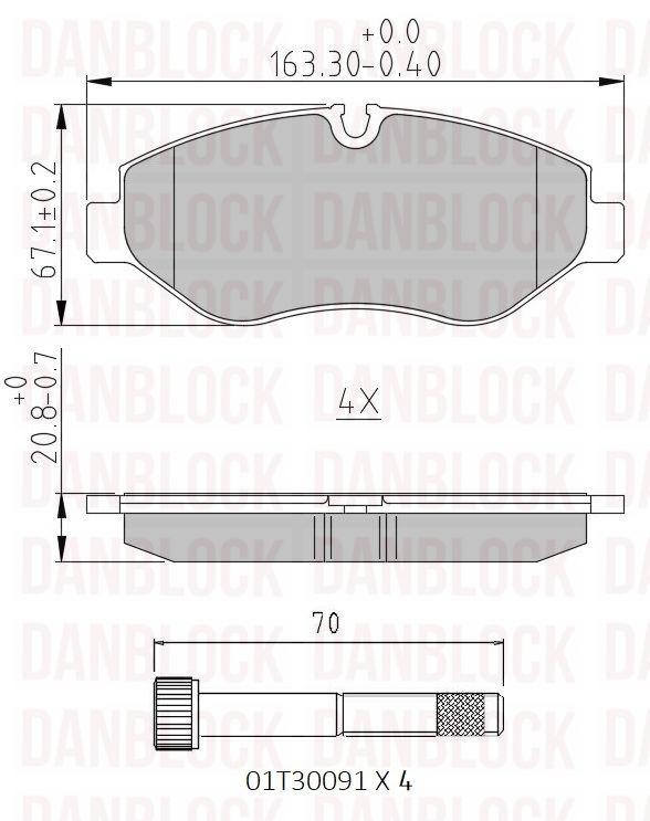 Kit de plaquettes de frein, frein à disque DANBLOCK DB 510517