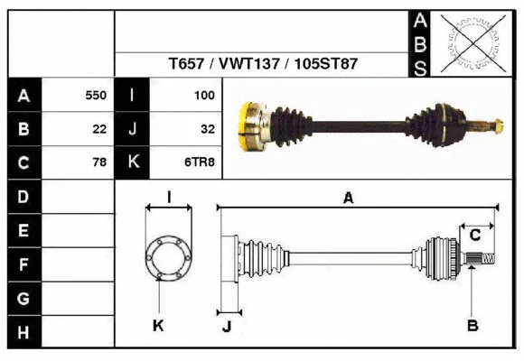 Arbre de transmission Technika 67105