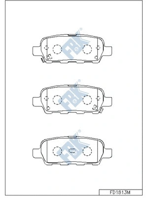 Kit de plaquettes de frein, frein à disque FBK FD1813M