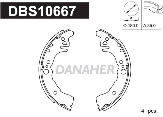 Jeu de mâchoires de frein DANAHER DBS10667