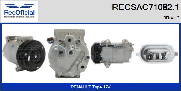 Compresseur, climatisation RECOFICIAL RECSAC71082.1