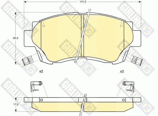 Kit de plaquettes de frein, frein à disque GIRLING 6111429