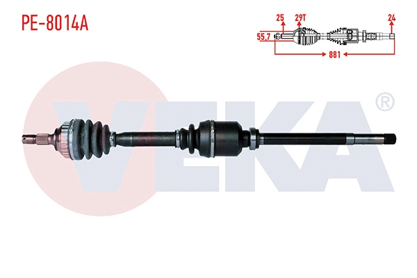 Arbre de transmission VEKA PE-8014A