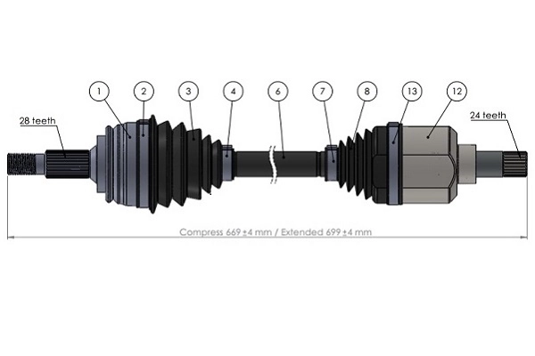 Arbre de transmission SERCORE 221839