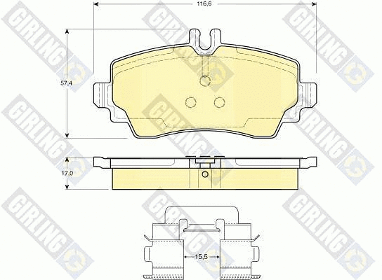 Kit de plaquettes de frein, frein à disque GIRLING 6112921