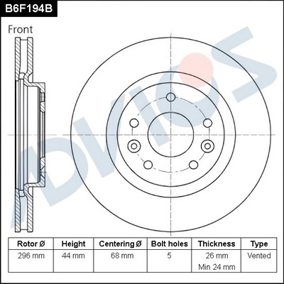 Disque de frein ADVICS B6F194B