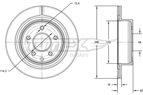 Disque de frein TOMEX Brakes TX 71-72