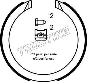 Jeu de mâchoires de frein, frein de stationnement TRUSTING 040.163K