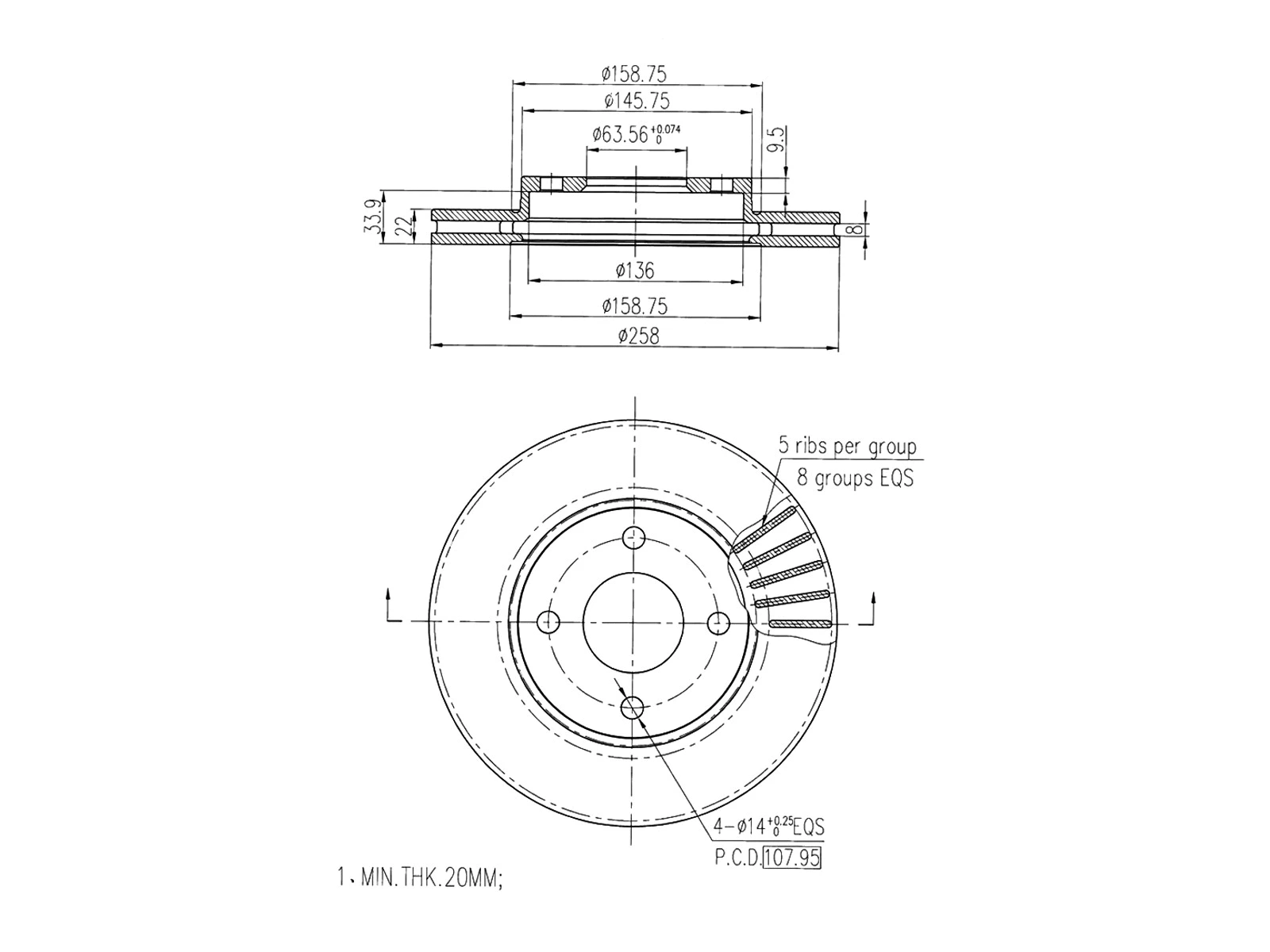Disque de frein A.Z. Meisterteile AZMT-44-024-1040