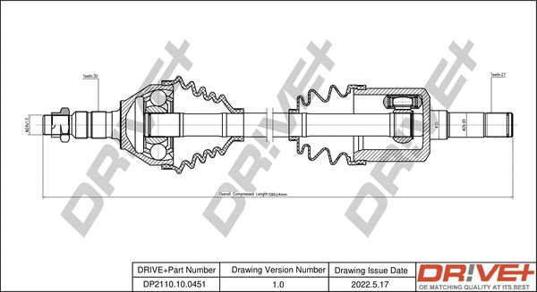 Arbre de transmission Dr!ve+ DP2110.10.0451