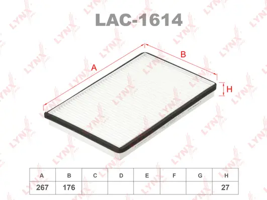 Filtre, air de l'habitacle LYNXAUTO LAC-1614