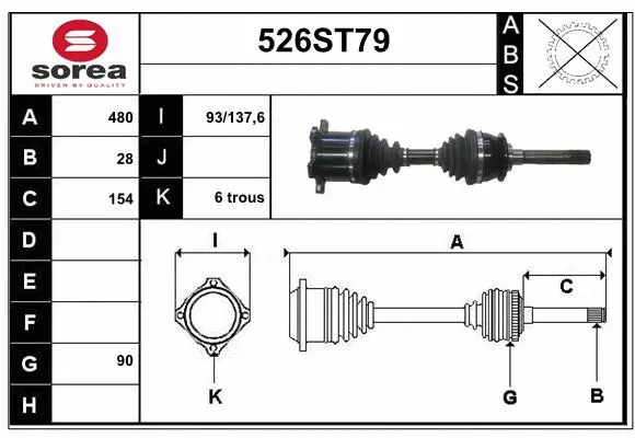Arbre de transmission STARTCAR 526ST79