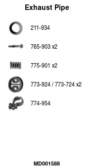 Tuyau d'échappement FA1 MD001588