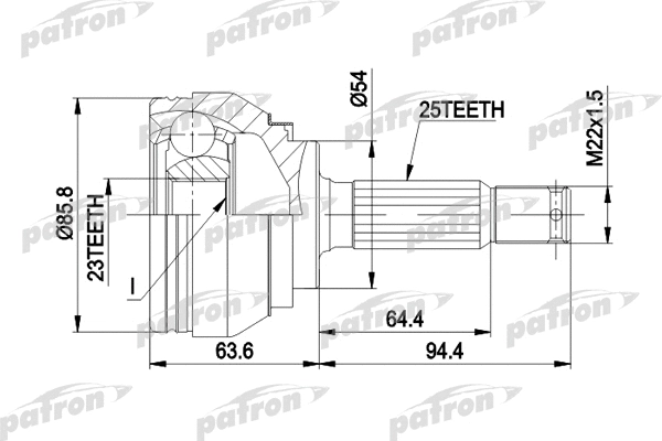Jeu de joints, arbre de transmission PATRON PCV1404