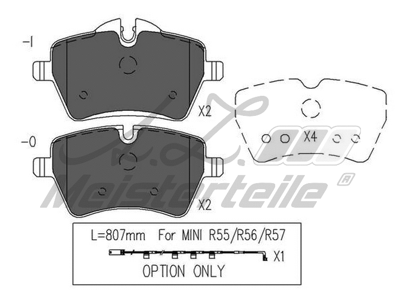 Kit de plaquettes de frein, frein à disque A.Z. Meisterteile AZMT-44-022-1635