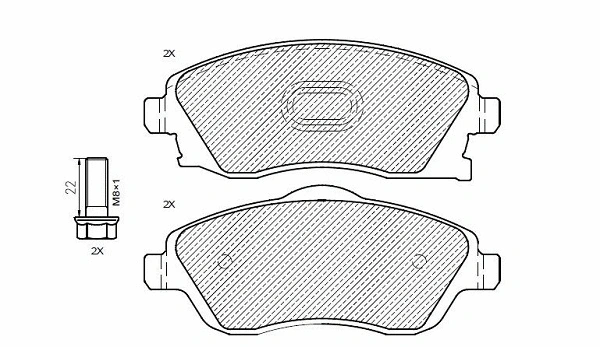 Kit de plaquettes de frein, frein à disque KLAXCAR FRANCE 24896z