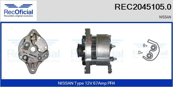 Alternateur RECOFICIAL REC2045105.0