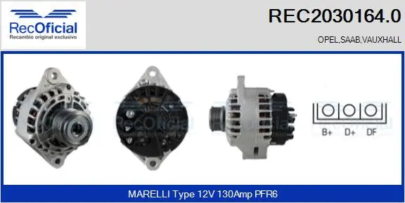 Alternateur RECOFICIAL REC2030164.0