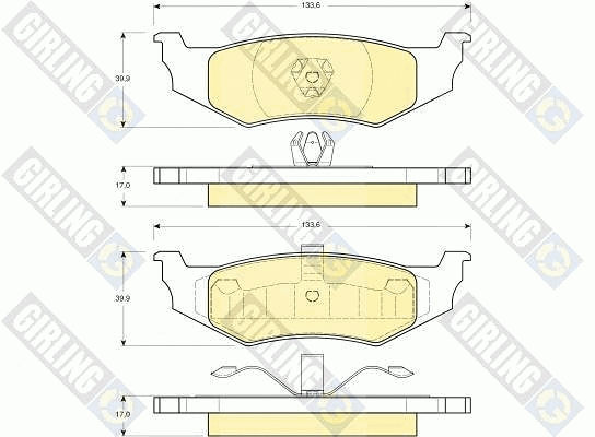 Kit de plaquettes de frein, frein à disque GIRLING 6112345
