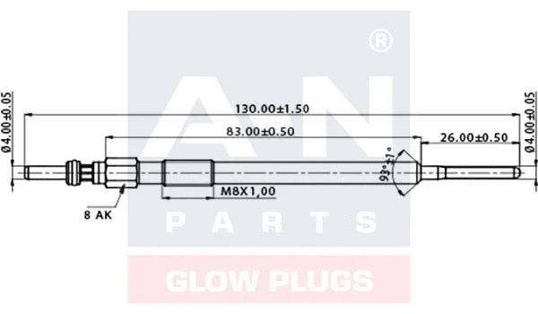Bougie de préchauffage A-N PARTS A-N130004