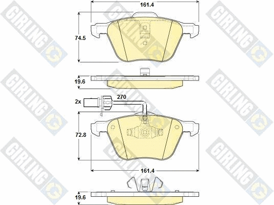 Kit de plaquettes de frein, frein à disque GIRLING 6114602