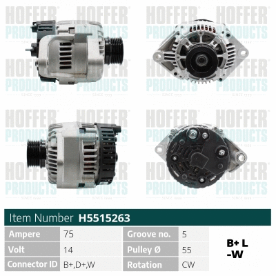 Alternateur HOFFER H5515263