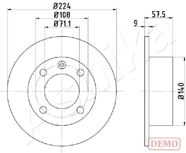 Disque de frein ASHIKA 61-00-0614C