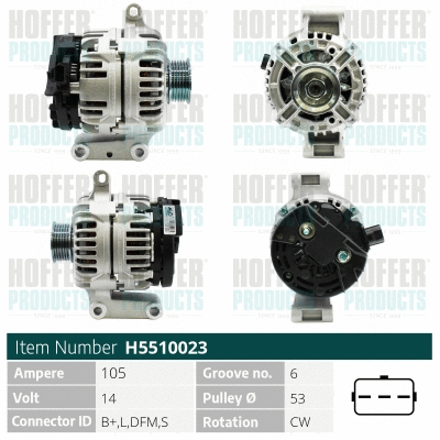 Alternateur HOFFER H5510023