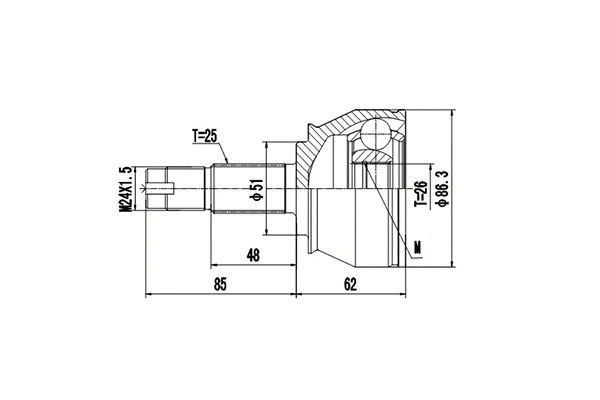 Jeu de joints, arbre de transmission DYNAMATRIX DCV817030