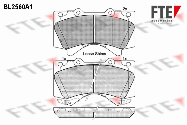 Kit de plaquettes de frein, frein à disque FTE 9010812